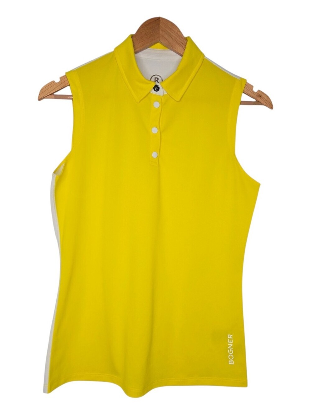 Bogner Womens Yellow Sleeveless Golf Polo Top Size Medium